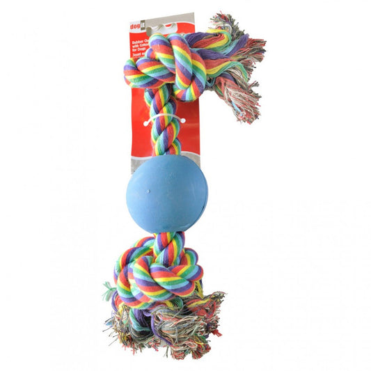 LocalID_67883 Dogit - Knot-A-Rope Tug Toy with Ball Dog Toy - 23CM (9in)