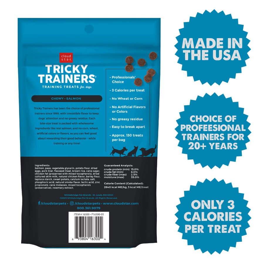 Cloud Star - Tricky Trainers Chewy SALMON Dog Treat - 142GM (5oz)