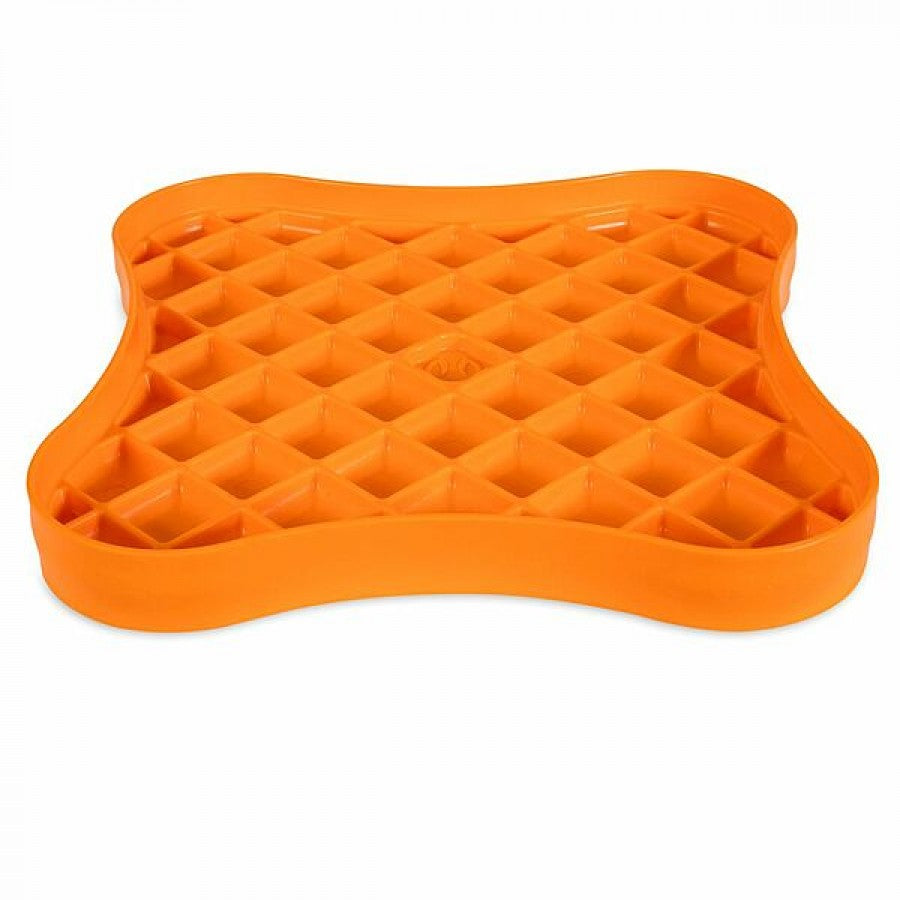 LocalID_66030 Pet Zone - Boredom Busters Indulge Slow Feeder/Lick Mat - ORANGE - LARGE - 30CM (12in)