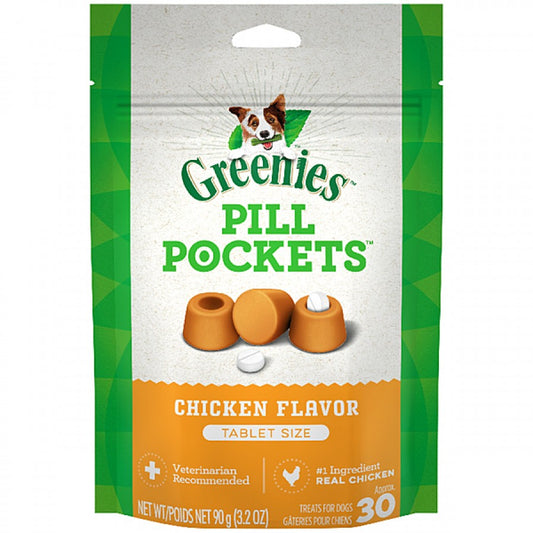 Greenies - Canine Pill Pockets CHICKEN Dog Treat - 91GM (3.2oz) - 30 Tabs