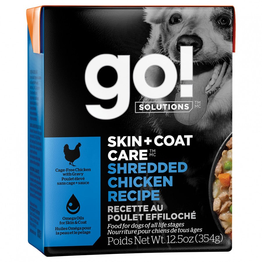 Petcurean - GO! Skin & Coat Shredded CHICKEN Wet Dog Food - 354GM (12.5oz)