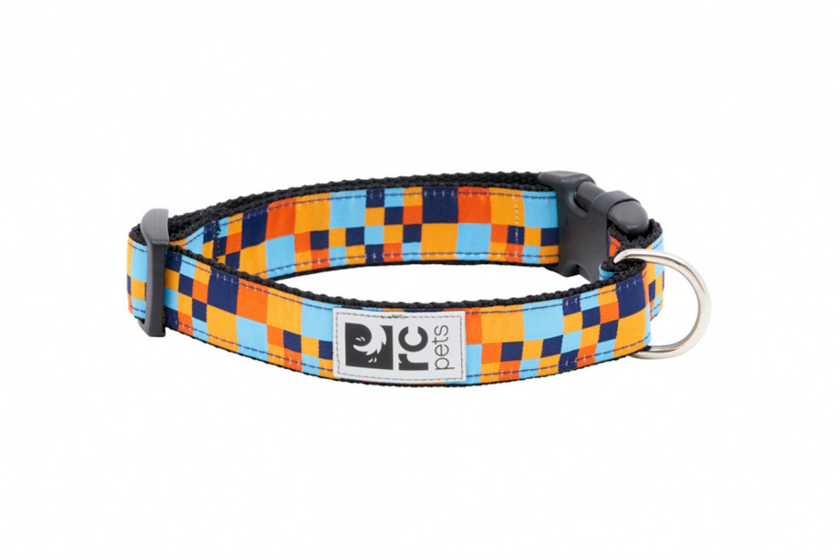 RC Pets - Clip Collar - PIXEL BLUE - XSMALL - 0.625 x 7-9in