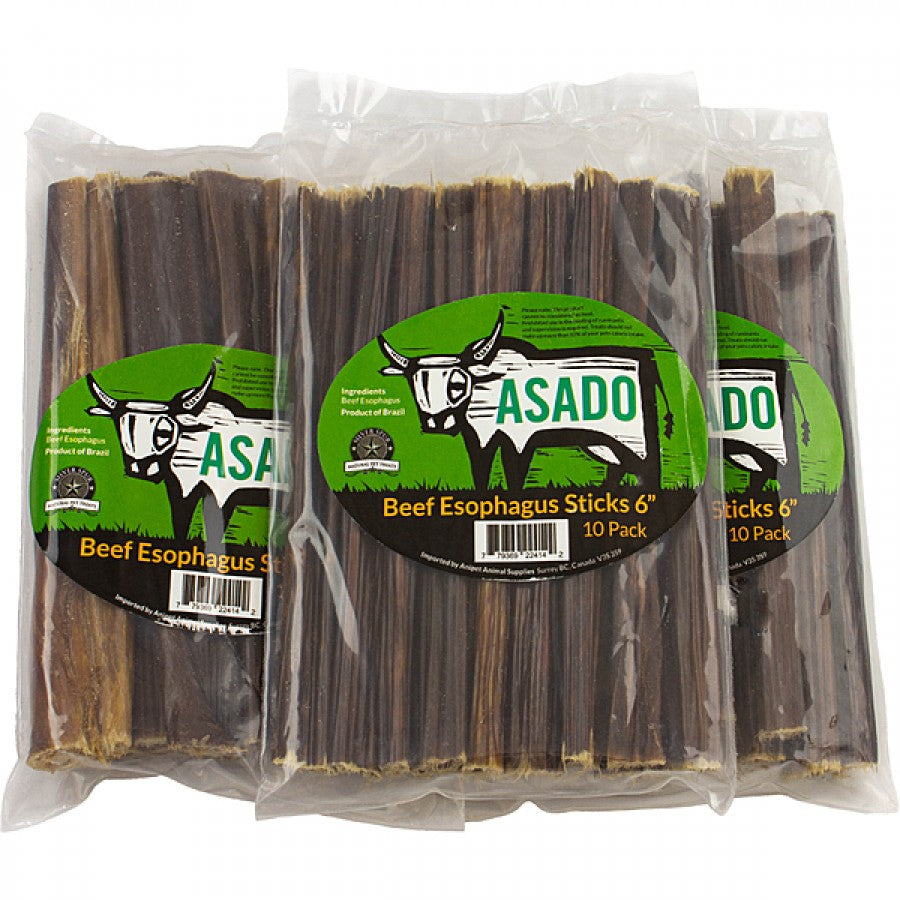 LocalID_68981 Silver Spur - ASADO BEEF ESOPHAGUS Stick Dog Chew - 15CM (6in) - 10PK