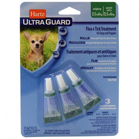 *DISC* Hartz - Ultra Guard Flea and Tick Drops - DOGS  2.5-6KG