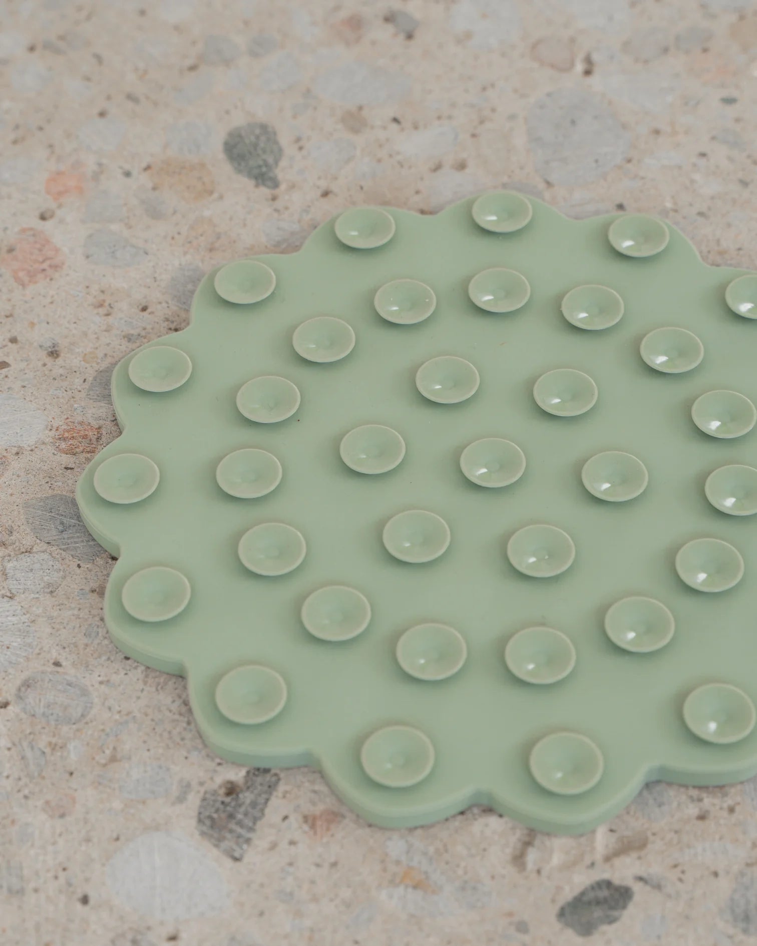 LocalID_70769 Dexypaws - Dog Enrichment Lick Mat Blooming Blossom - SAGE GREEN - 19.5CM (8in)