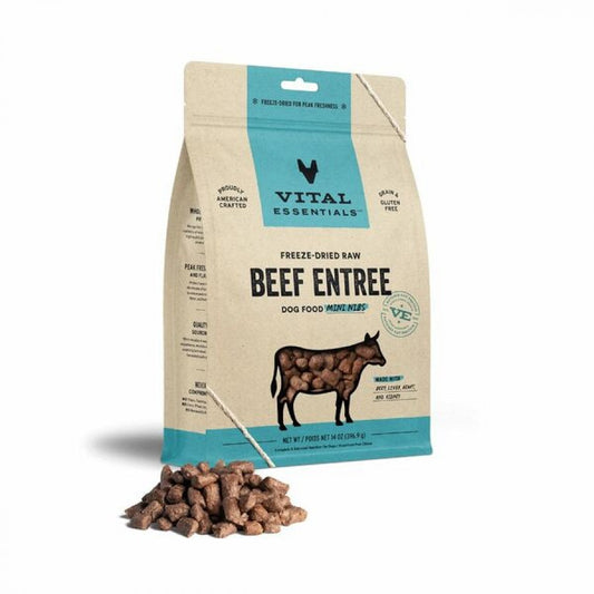LocalID_64440 Vital Essentials - Freeze Dried Raw BEEF ENTREE Mini Nibs Dog Food - 396.9GM (14oz)