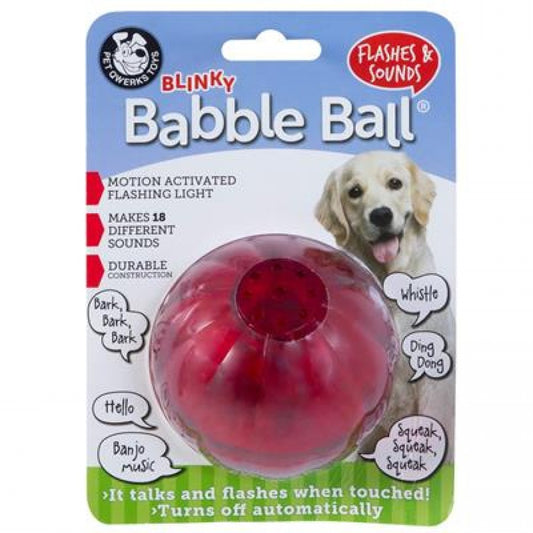 *S.O. - Up to 2 Week Wait* Pet Qwerks - BLINKY Babble Ball Interactive Dog Toy - LARGE - 8CM (3in)