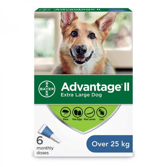 Bayer - K9 Advantage® II XLarge Dog Once-A-Month Topical Flea Treatment - Over 25KG - 6 Doses