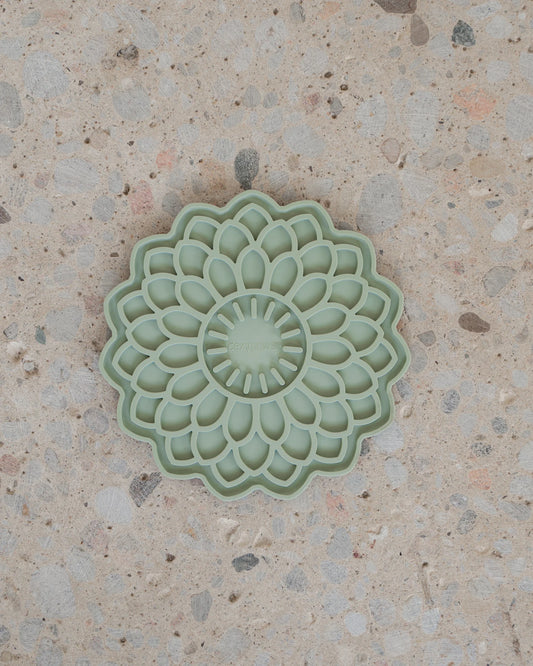LocalID_70765 Dexypaws - Dog Enrichment Lick Mat Blooming Blossom - SAGE GREEN - 19.5CM (8in)