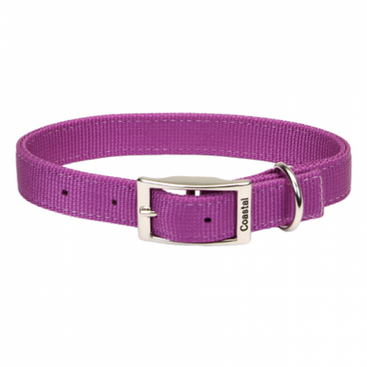 *DISC* Coastal - DOUBLE PLY Buckle Nylon Dog Collar - ORCHID - 2.5 x 56CM (1x22in)