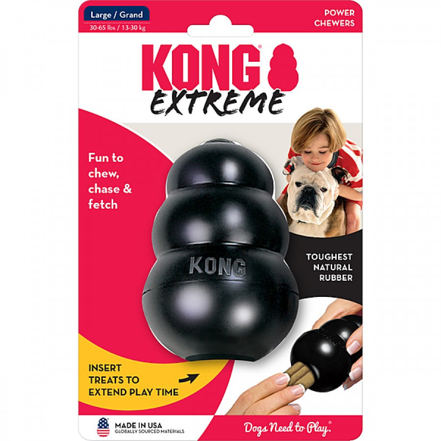 LocalID_69793 KONG - Extreme BLACK Dog Treat Dispensing Toy - LARGE - 10CM (4in)