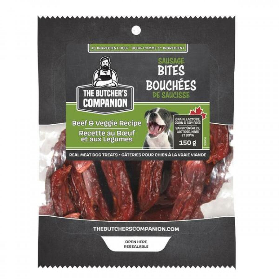 LocalID_69911 The Butcher's Companion - Sausage Bites BEEF and VEGGIE Recipe Dog Treat - 150GM
