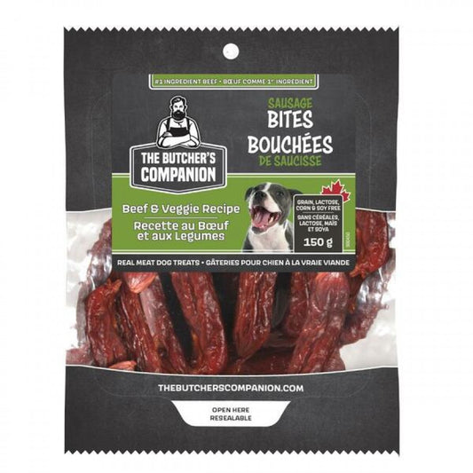 LocalID_69911 The Butcher's Companion - Sausage Bites BEEF and VEGGIE Recipe Dog Treat - 150GM