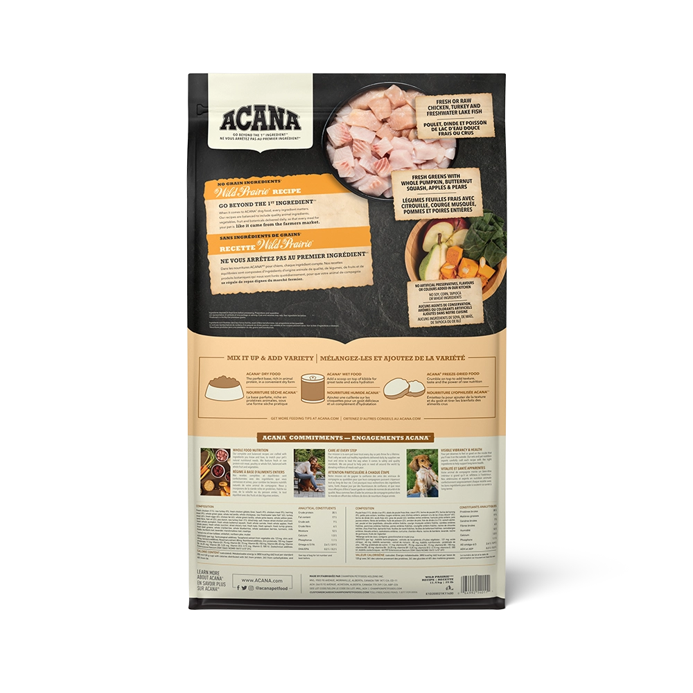 Champion Foods - Acana REGIONALS - WILD PRAIRIE Dry Dog Food - 11.4KG (25lb)