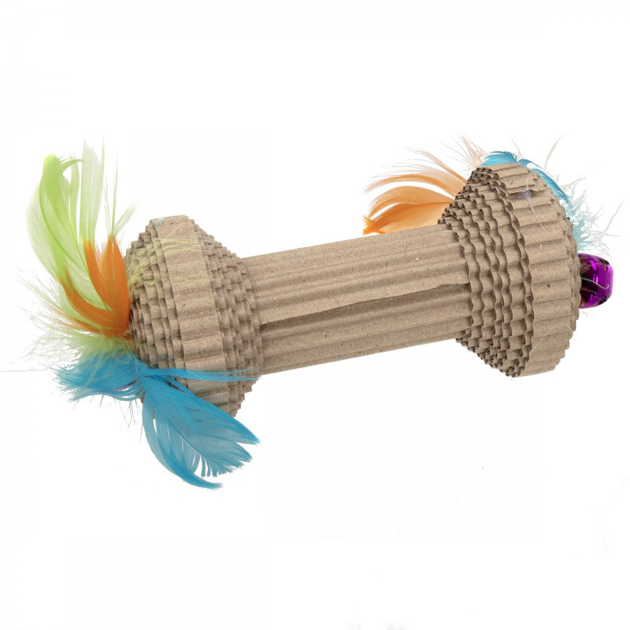 LocalID_69467 Ware - Corrugated Barbell Roller Cat Toy - 15CM (6in)