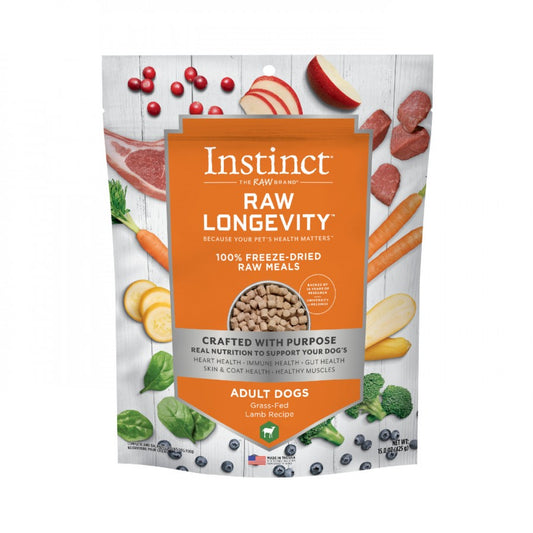 *S.O. - Up to 3 Week Wait* Instinct - Raw Longevity FD Meals LAMB Dog Food - 425GM (15oz)