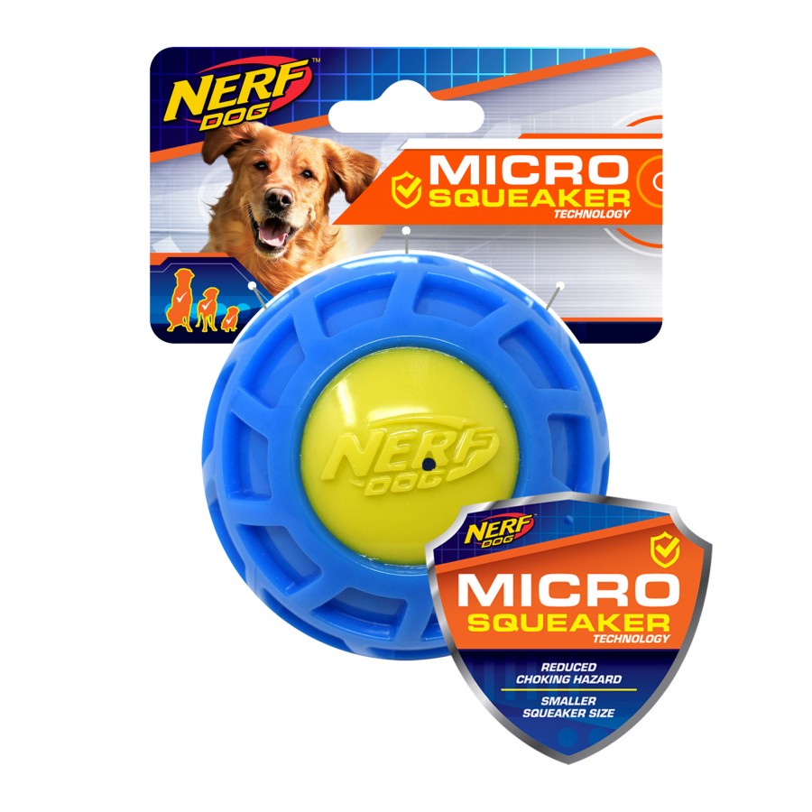 Nerf - Micro Squeak Exo Ball - BLUE and GREEN - MEDIUM - 7.5CM (3in)