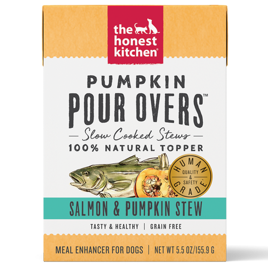 The Honest Kitchen - Dog GF Pour Overs SALMON & PUMPKIN Stew Wet Dog Food - 155.9GM (5.5oz)