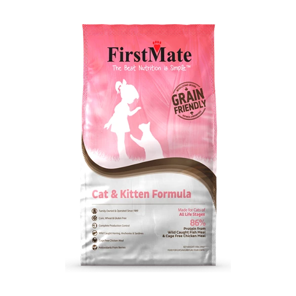 FirstMate Cat and Kitten Fish and Cage Free Chicken Dry Cat Food - 5KG (11lb)