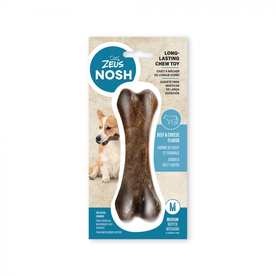 Zeus - NOSH STRONG Dog Chew Bone - BEEF and CHEESE Flavor - MEDIUM - 15CM (6in)