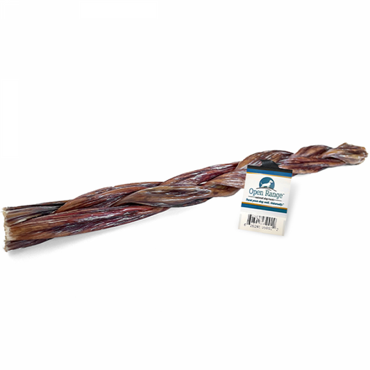 Open Range - Beef CHOMPER Esophagus BRAID Dog Chew - 30CM (12in)