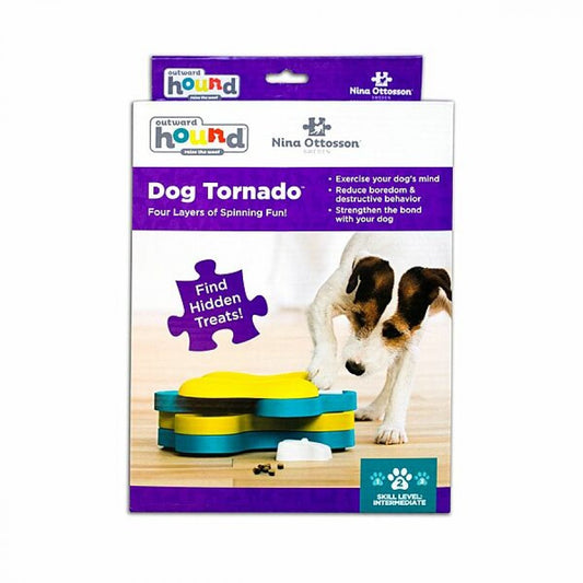 LocalID_69994 Nina Ottosson - Tornado Puzzle Dog Toy - BLUE and YELLOW - 30x20CM (11.8x7.9in)