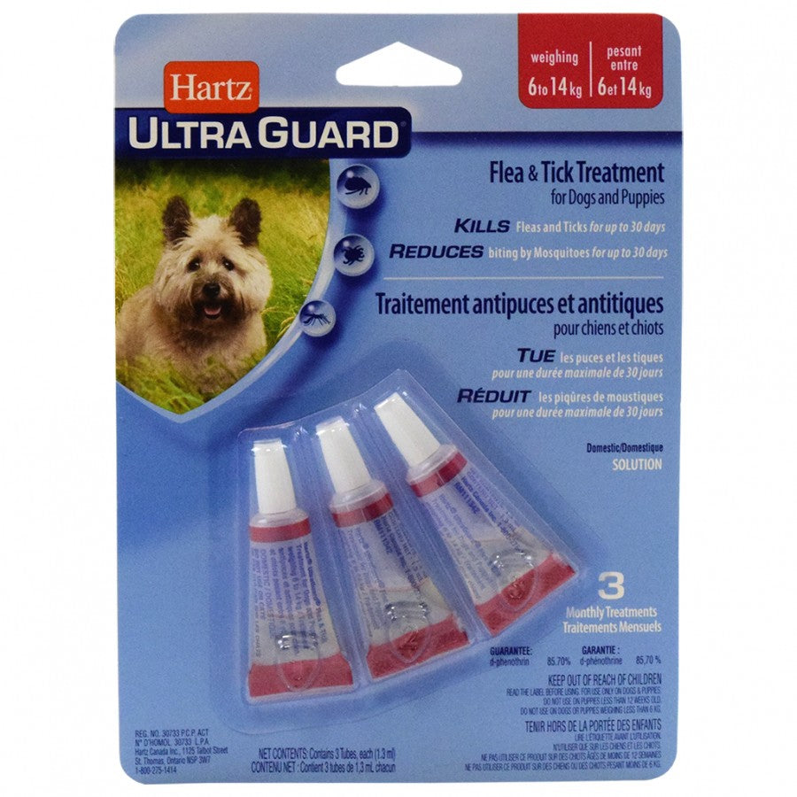 *DISC* Hartz - Ultra Guard Flea and Tick Drops - DOGS - 6-14KG