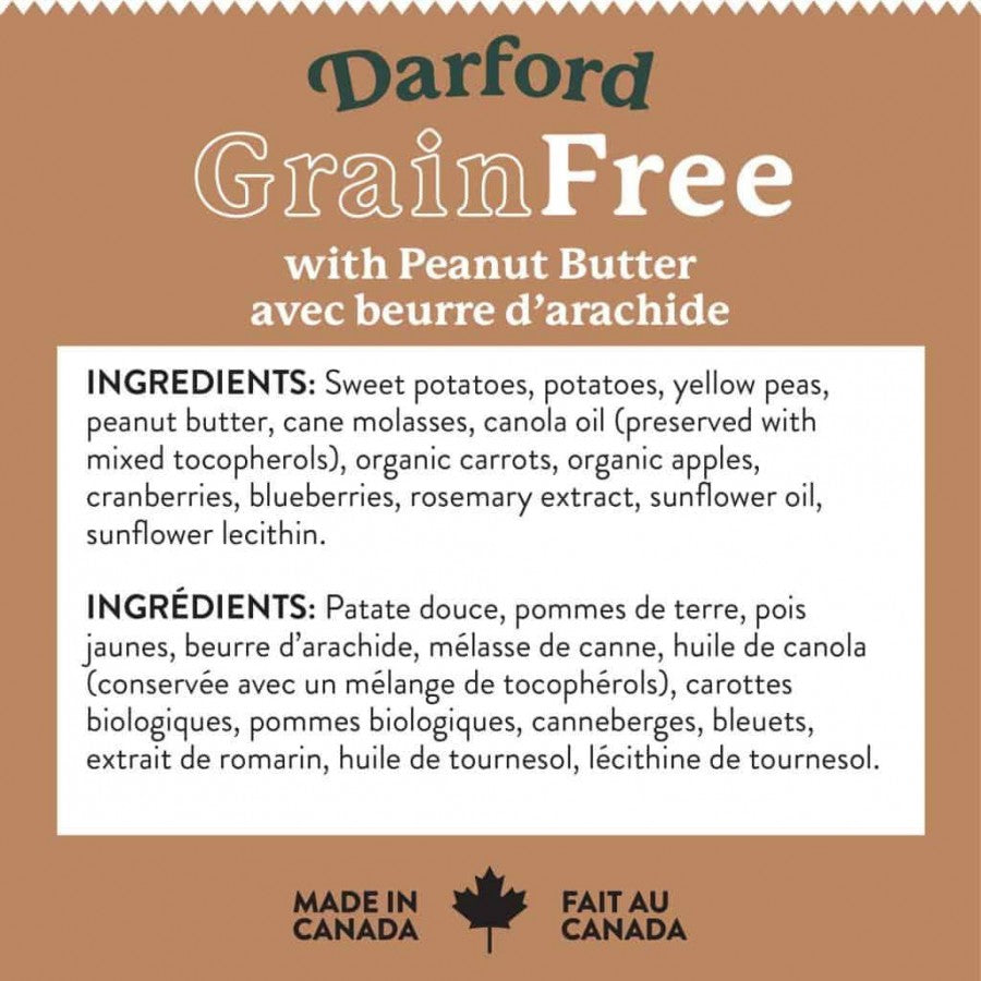 Darford - Grain Free PEANUT BUTTER Recipe Dog Treat - 340GM (12oz)