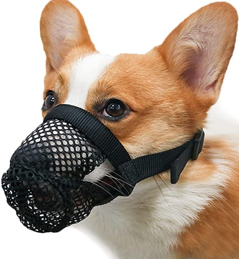 Breathable Mesh Dog Muzzle - Black - XSMALL