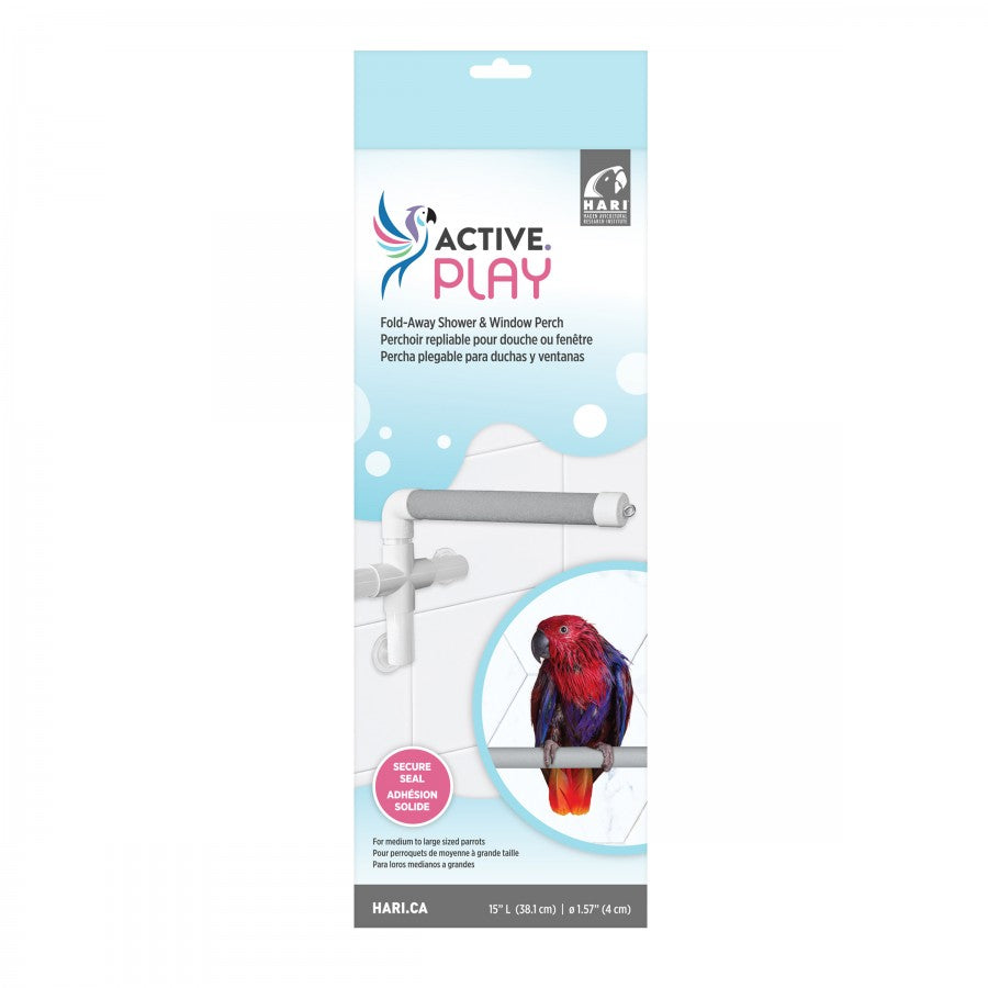 *DISC* HARI - ACTIVE PLAY Fold-Away Shower & Window Perch - LARGE - 38.1 x 4CM (15x1.57in)