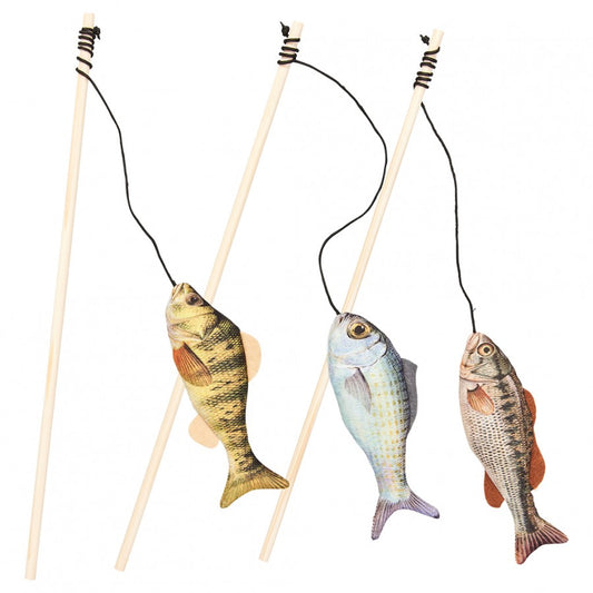 *S.O. - Up to 2 Week Wait* Ethical Pet - Gone Fishin Wand Assorted Cat Toy - 15CM (6in)