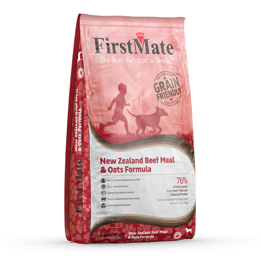 FirstMate - Grain Friendly NEW ZEALAND BEEF and OATS Dry Dog Food - 11.4KG (25lb)