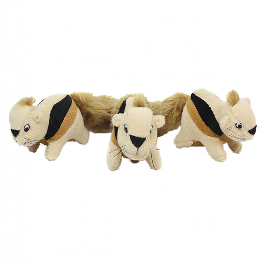 *S.O. - Up to 2 Week Wait* Outward Hound - Squeakin' Animals Squirrel Replacement Dog Toy - 24CM (9.5in) - 3PK