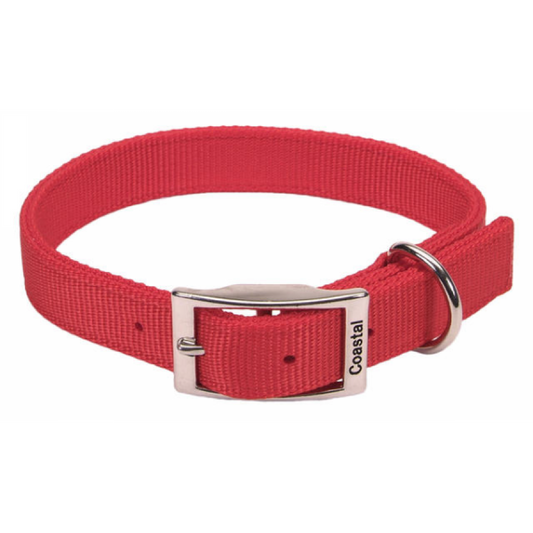 *DISC* Coastal - DoublePly Standard Nylon Collar - RED - 61CM (24in)