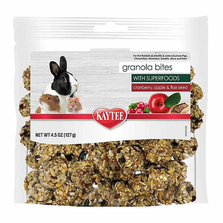 *S.O. - Up to 2 Weeks Wait* Kaytee - Granola Bites CRANBERRY, APPLE & FLAX Small Animal Treat - 127GM (4.5oz)