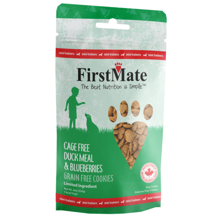 LocalID_60451 FirstMate - Grain Free Cookies Mini DUCK & BLUEBERRIES Dog Treats - 226GM (8oz)