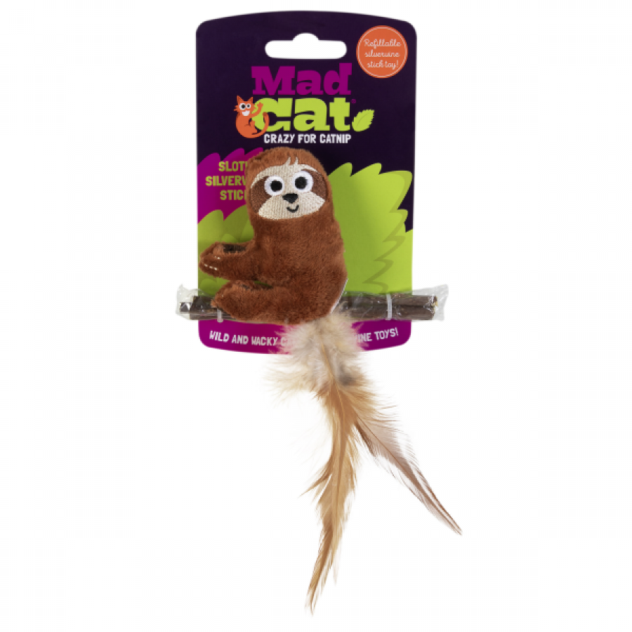 LocalID_64314 Mad Cat - Sloth Silvervine Stick Cat Toy - 9CM (3.5in) Tall