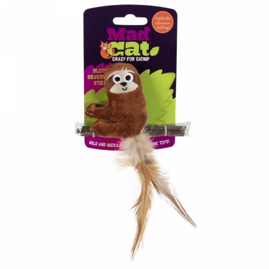 LocalID_64314 Mad Cat - Sloth Silvervine Stick Cat Toy - 9CM (3.5in) Tall