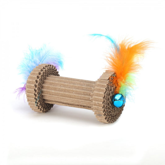 LocalID_69466 Ware - Corrugated Barbell Roller Cat Toy - 15CM (6in)