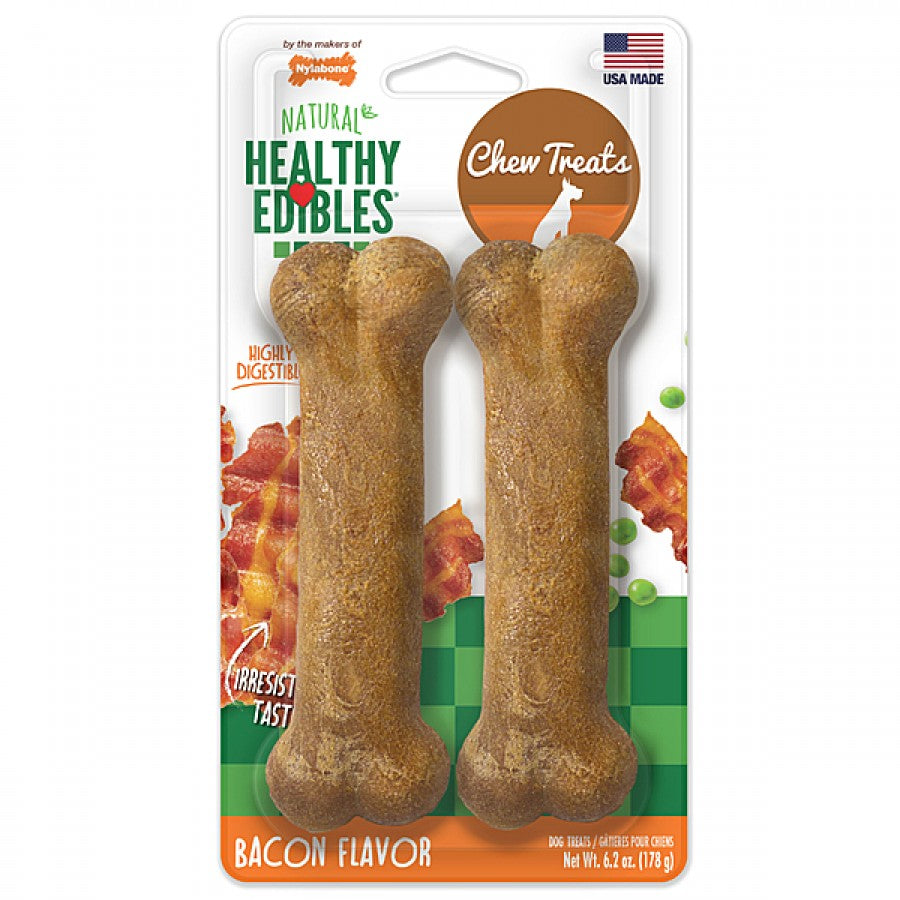 LocalID_56793 Nylabone - Healthy Edibles BACON Dog Chew - MEDIUM - 178GM (6.2oz) - 2PK
