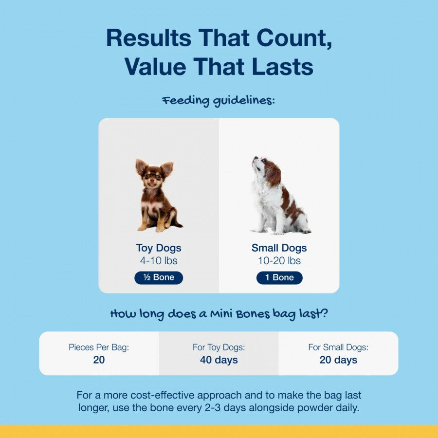 LocalID_69615 ProDen - PlaqueOff Dental Care Bones PB & BANANA Dog Chew - MINI - 340GM