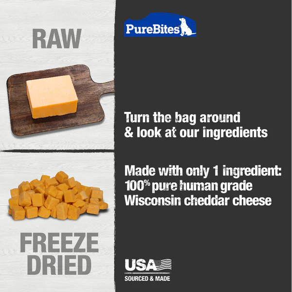 LocalID_68745 Pure Bites - Freeze Dried CHEDDAR CHEESE Dog Treat - 120GM (4.2oz)