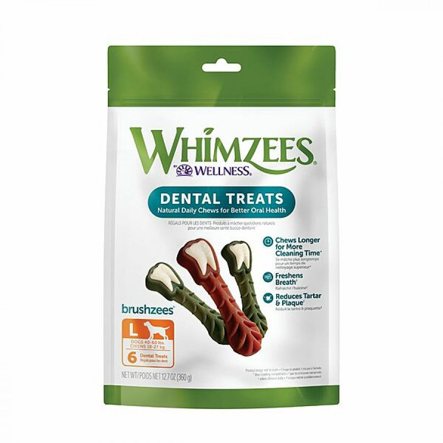 Whimzees - Brushzees Dog Chew - LARGE - 360GM (12.7oz) - 6PK