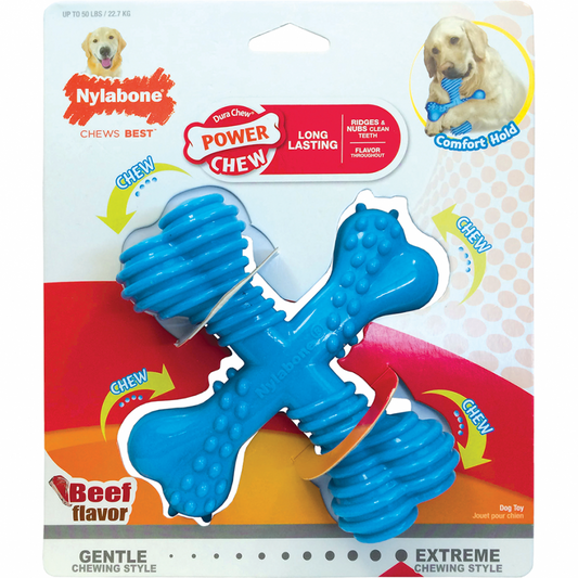 Nylabone - Dura Chew "X" Bone BEEF Dog Chew - GIANT - 14.5CM (5.5in)