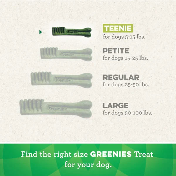 Greenies - Dental Chew ORIGINAL Dog Chew - TEENIE - 170GM (6oz) - 22CT