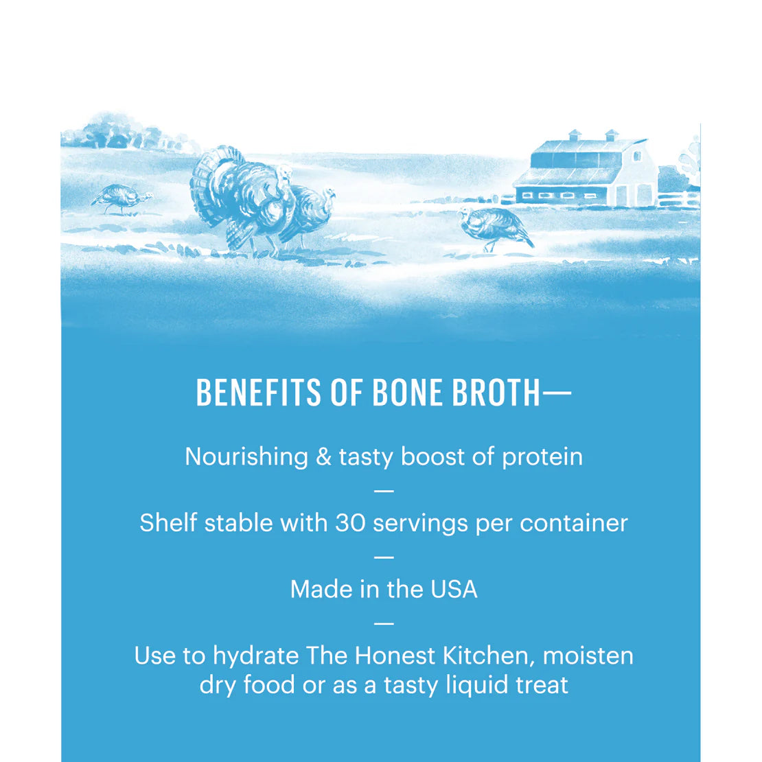LocalID_70844 Honest Kitchen - Daily Boosters Instant TURKEY BONE BROTH with TURMERIC - 102GM (3.6oz)