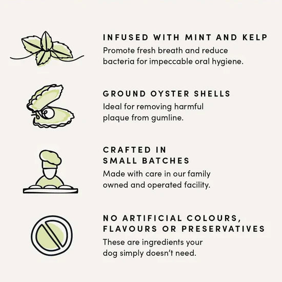 LocalID_68124 Crumps' Naturals - Plaque Busters Advanced Double Fresh KELP Dog Treat - 270GM (9.5oz)