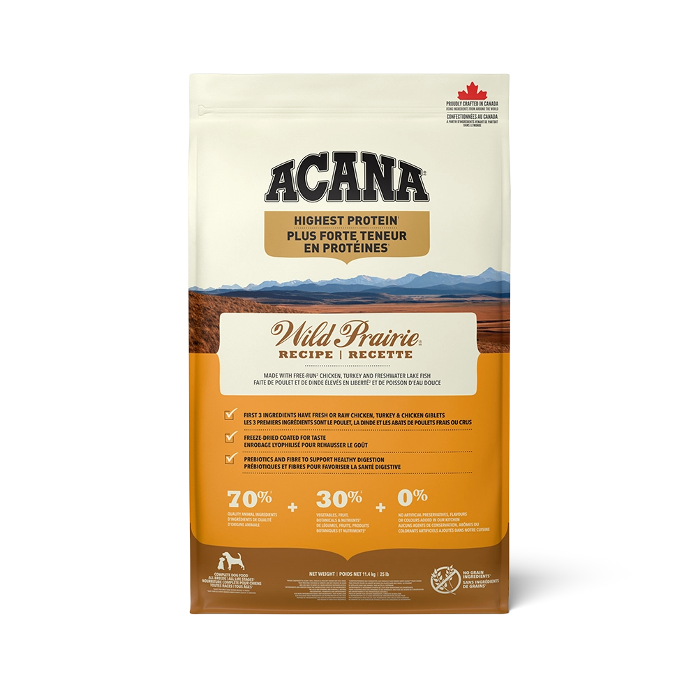 Champion Foods - Acana REGIONALS - WILD PRAIRIE Dry Dog Food - 11.4KG (25lb)