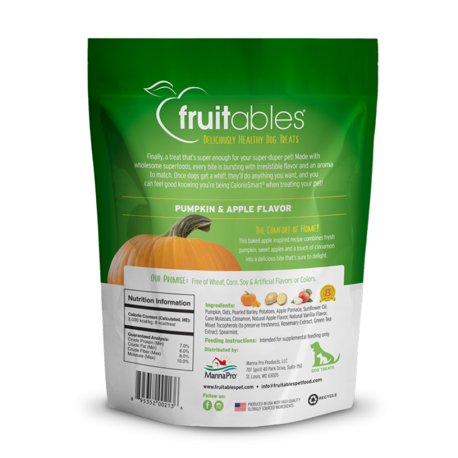 Fruitables - PUMPKIN and APPLE Crunchy Dog Treats - 198GM (7oz)