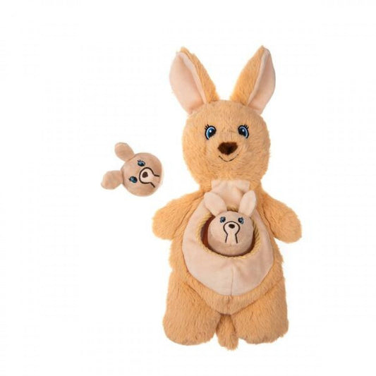 LocalID_69371 Growl - Sidekicks Kangaroo Dog Toy - BROWN - 35.5CM (14in)